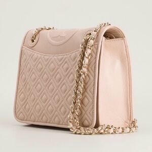 Authentic Tory Burch Flemming Medium Bag in Light Oak